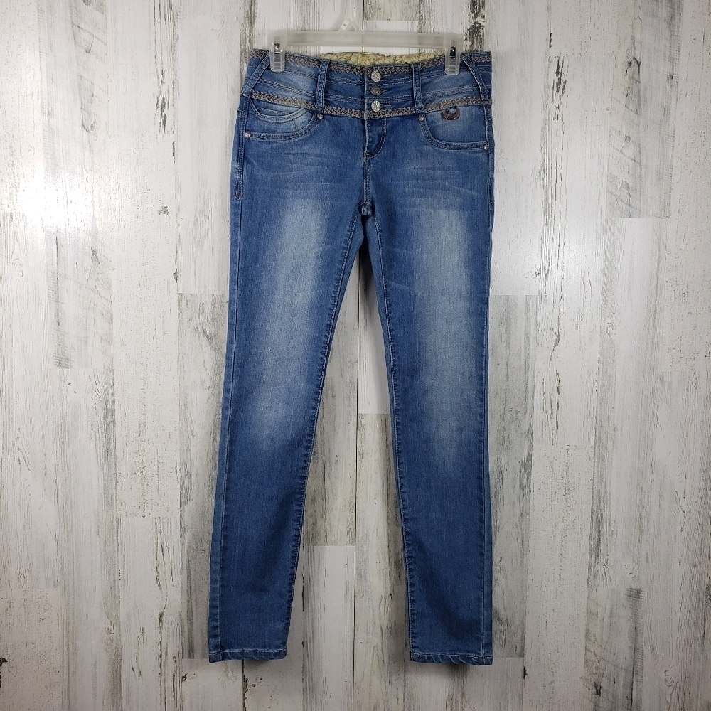 JZ jeans light wash 3 button denim skinny jeans juniors size 7